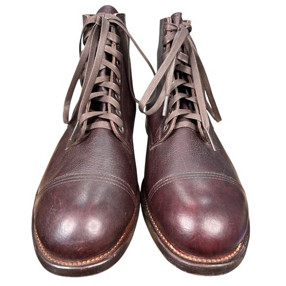 Vintage 1946 Swedish Army M/39 Brown Leather Cap Toe Boots Size 47 US 13 A main image 8